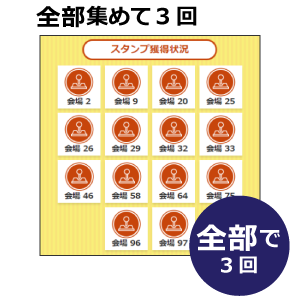 スタンプ全部で１回