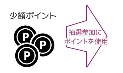 少額ポイント。抽選参加にポイントを使用